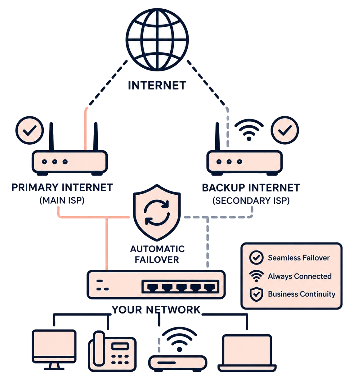 WON Stay Online automatic failover diagram